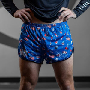 Blue Printed Gym Shorts